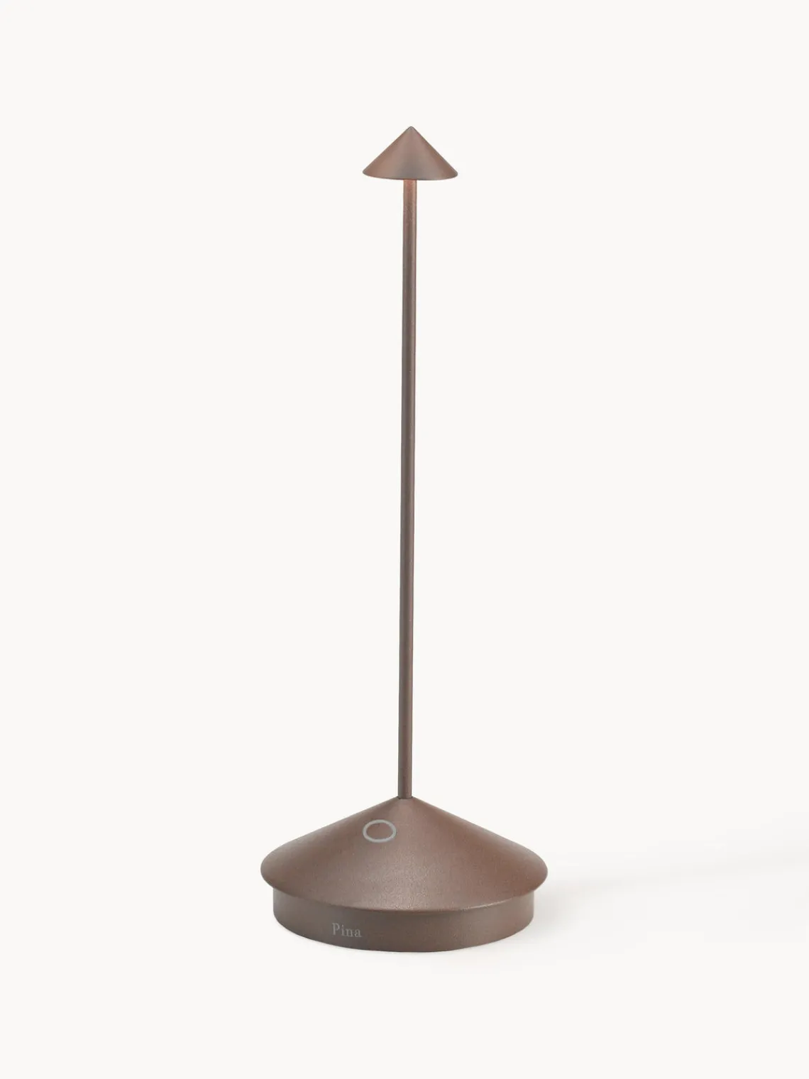 Online zafferano Petite lampe à poser LED mobile Pina, intensité lumineuse variable Brun