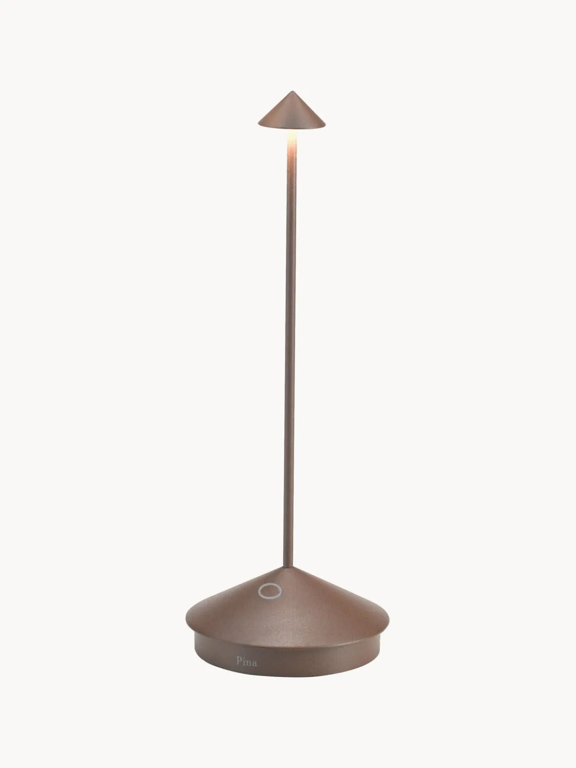 Online zafferano Petite lampe à poser LED mobile Pina, intensité lumineuse variable Brun