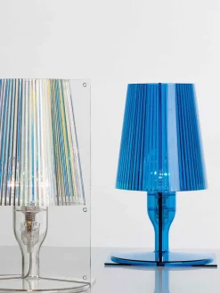 Fashion Kartell Petite lampe à poser Take Bleu, transparent