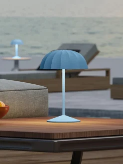 Outlet sompex Petite lampe d'extérieur LED mobile à intensité variable Ombrellino Gris-bleu