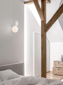 Clearance Nova Luce Petite suspension design en verre et béton Zero