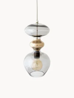 Clearance EBB & FLOW Petite suspension soufflée bouche Futura Gris clair, doré, transparent