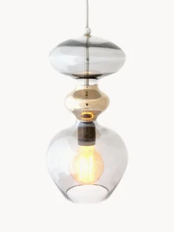 Clearance EBB & FLOW Petite suspension soufflée bouche Futura Gris clair, doré, transparent