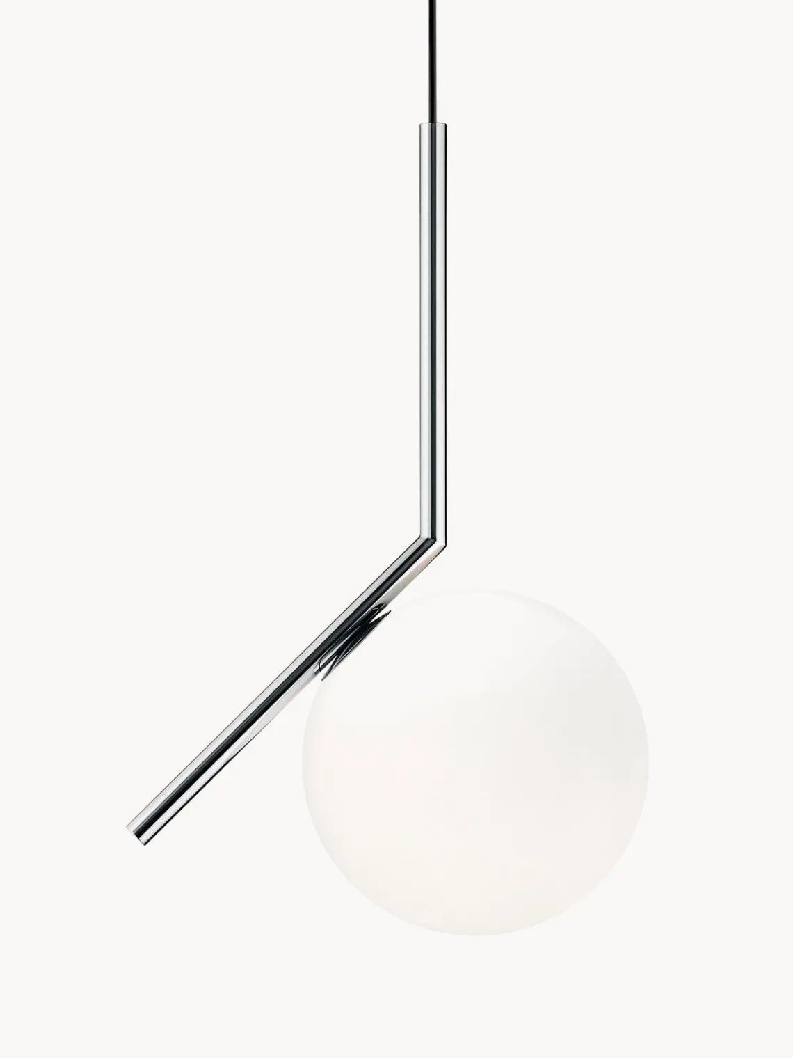 Online Flos Petite suspension soufflée bouche IC Lights, haut. 47 cm Argenté haute brillance, blanc