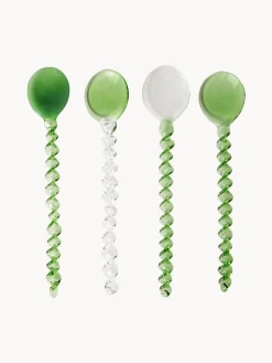Sale HKLIVING Petites cuillères à café en verre Emeralds, 4 pièces