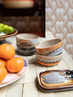 Online HKLIVING Petits plats en grès faits main 70's, 4 élém. Design 3