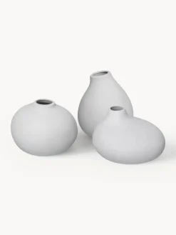 Sale blomus Petits vases en porcelaine Nona, 3 élém. Gris clair