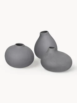 Discount blomus Petits vases en porcelaine Nona, 3 élém. Gris foncé
