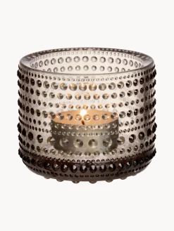 Clearance iittala Photophore en verre Kastehelmi Beige, transparent