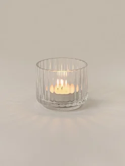 Best Lyngby Porcelaen Photophore en verre soufflé bouche strié Lyngby