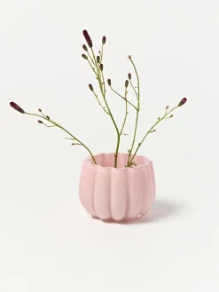 Hot Pols Potten Photophore en verre soufflé Melon Rose pâle