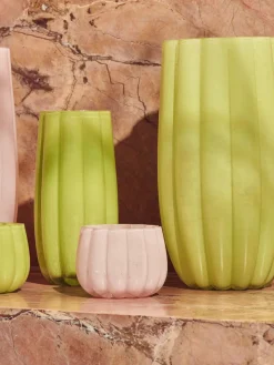 Hot Pols Potten Photophore en verre soufflé Melon Rose pâle