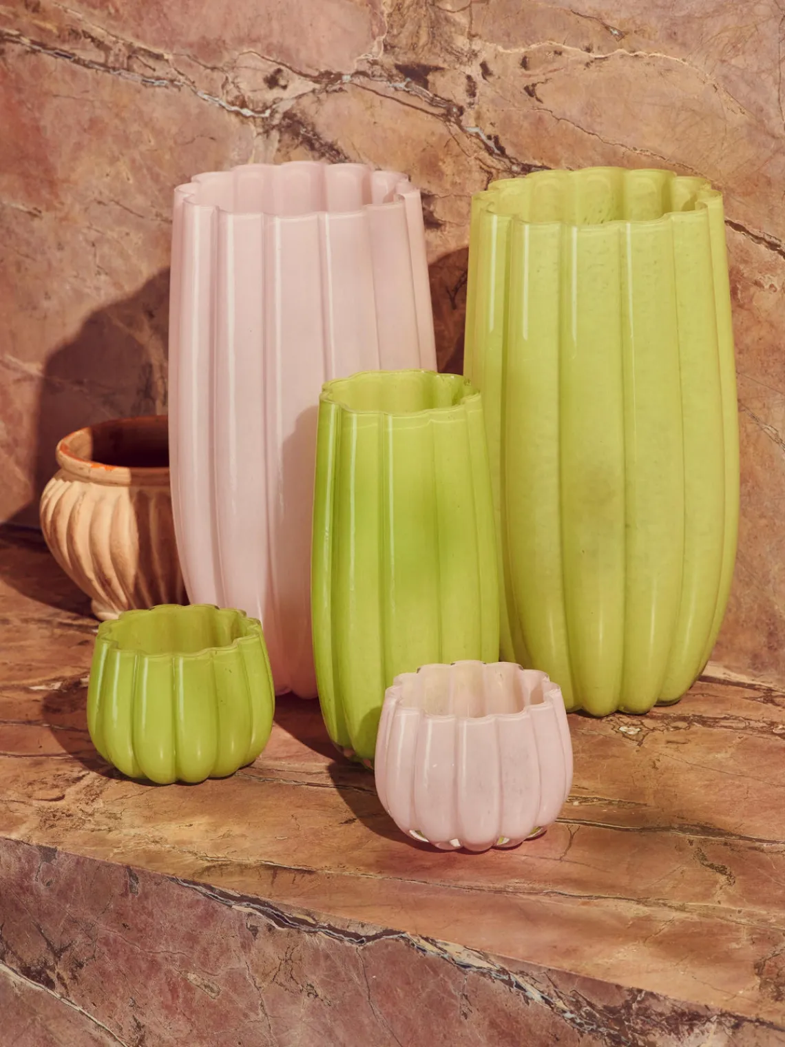 Best Pols Potten Photophore en verre soufflé Melon Vert clair