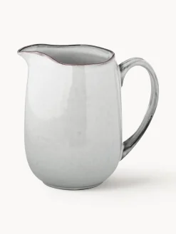 Best Broste Copenhagen Pichet à lait artisanal Nordic Sand, 1 L Gris clair, chiné