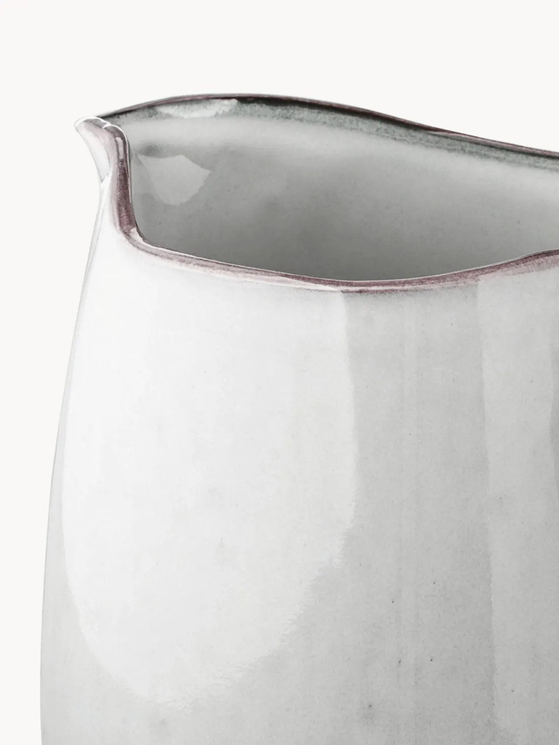 Best Broste Copenhagen Pichet à lait artisanal Nordic Sand, 1 L Gris clair, chiné