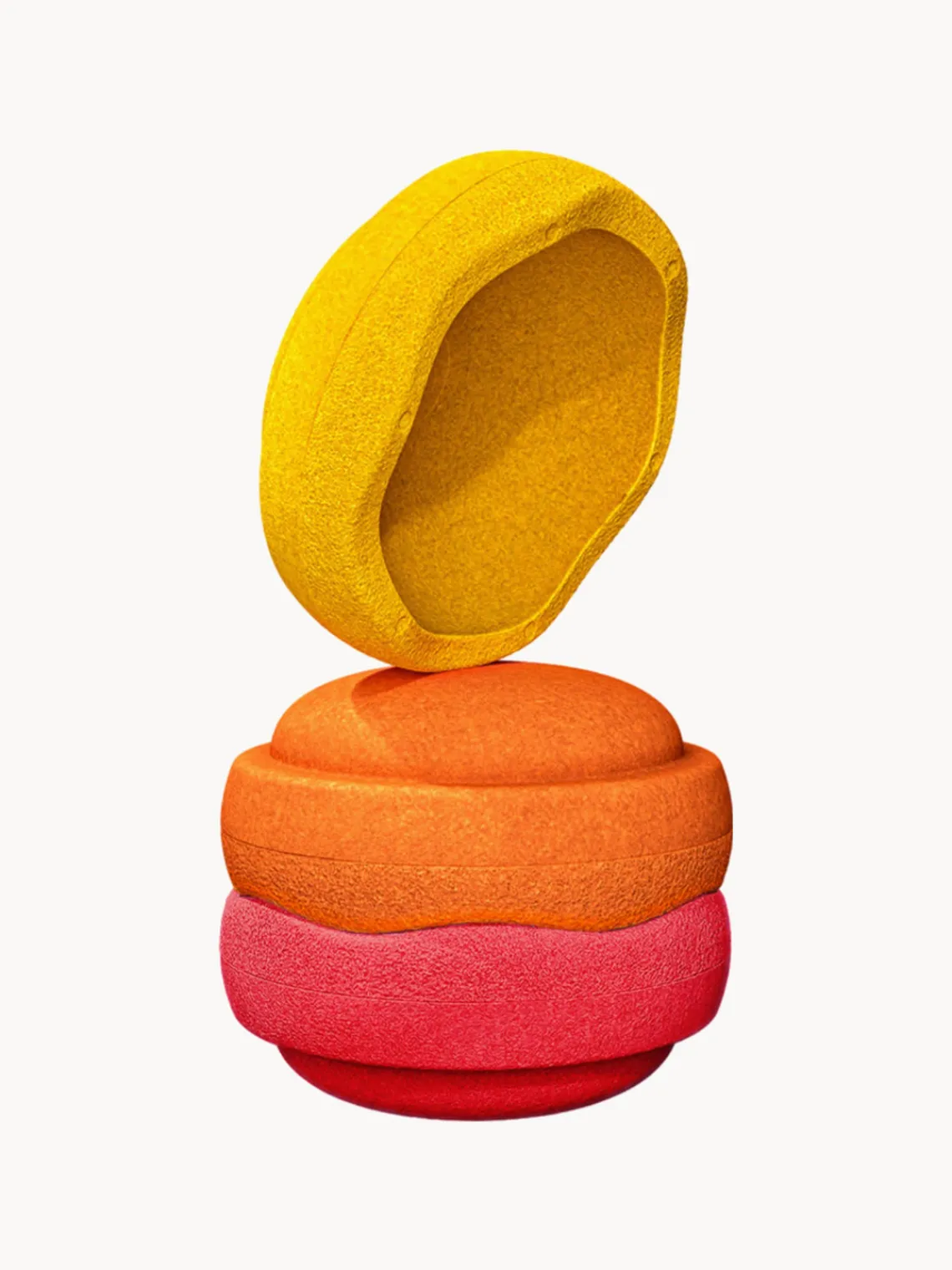 Sale Stapelstein Pierres à empiler Original, 3 élém Jaune soleil, orange, rouge corail