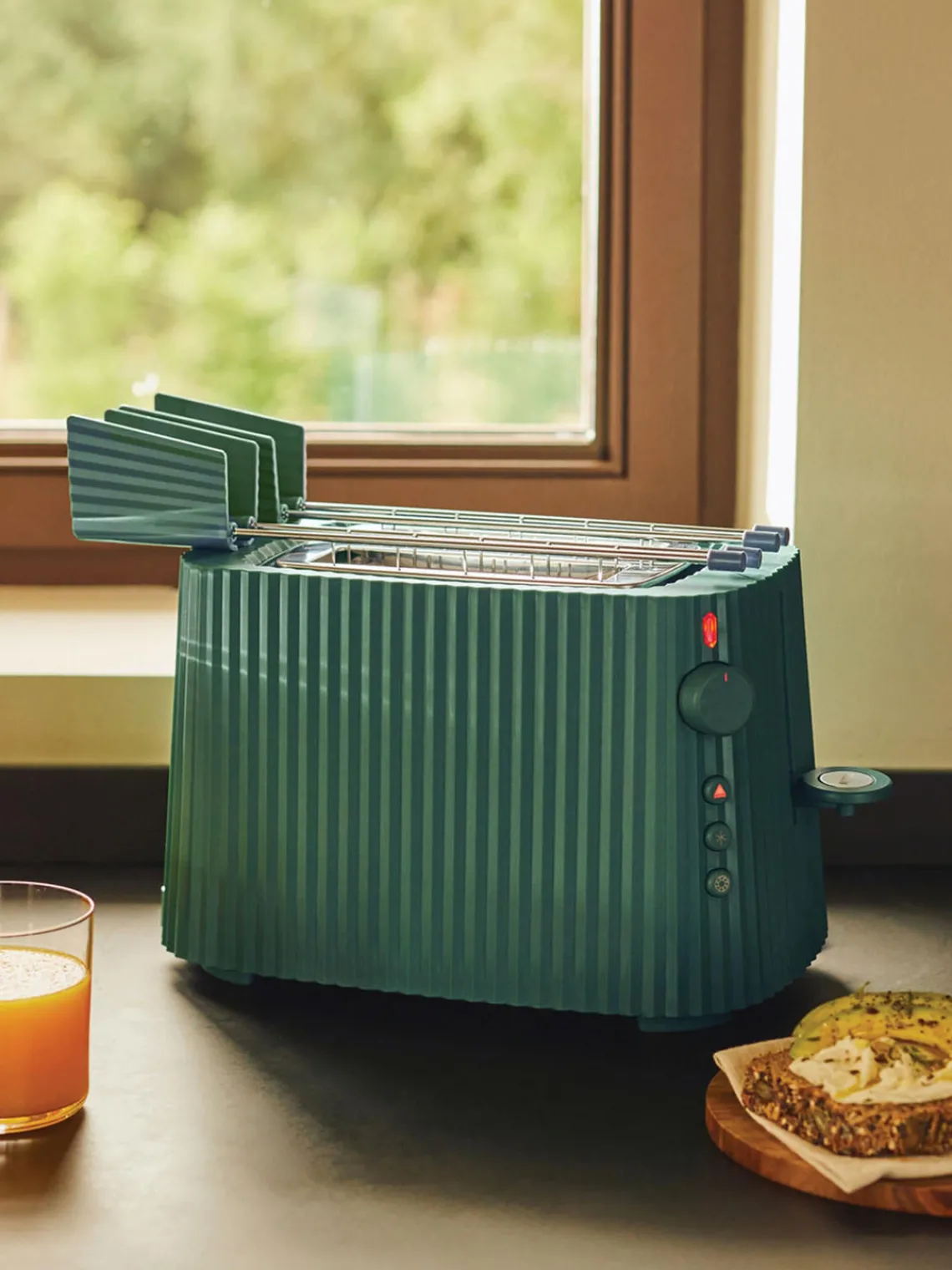 Fashion ALESSI Pinces à grille-pain Plissé, 2 pièces Vert foncé