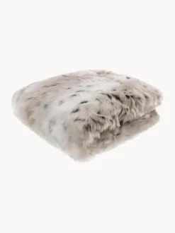 Clearance Magma Plaid doux en fourrure synthétique Skins Tons beiges