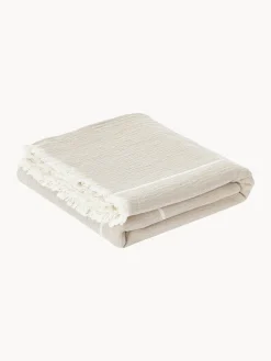 Hot Kristina Dam Plaid en coton Architecture Beige clair, blanc cassé