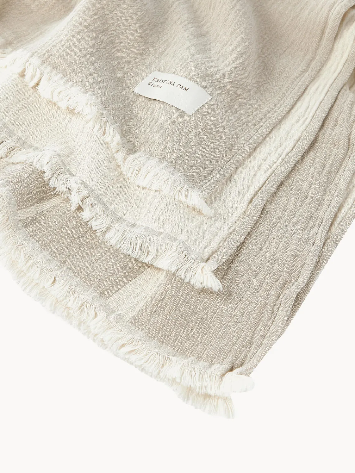 Hot Kristina Dam Plaid en coton Architecture Beige clair, blanc cassé