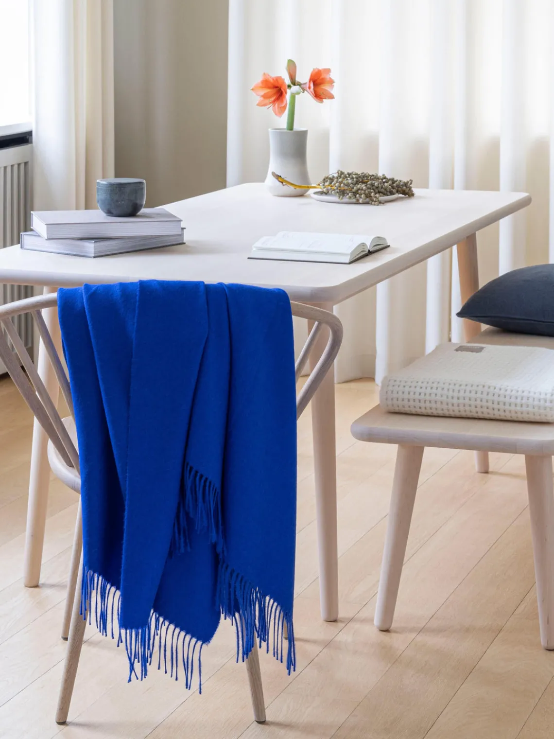 Outlet Elvang Plaid en laine d'alpaga Luxury Bleu roi