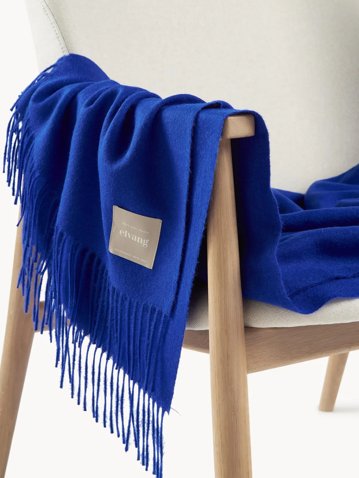 Outlet Elvang Plaid en laine d'alpaga Luxury Bleu roi
