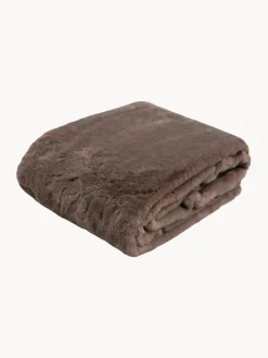 Fashion Magma Plaid moelleux en fourrure synthétique Skins Taupe