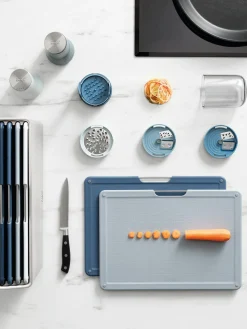 Discount Joseph Joseph Planches à découper avec support Folio, 5 élém. Argenté, tons gris et bleus