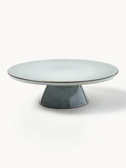 Best Broste Copenhagen Plat à gâteau artisanal Nordic Sea Gris-bleu, chiné