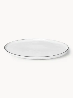 Fashion Broste Copenhagen Plat de service artisanal en porcelaine Salt, 30 x 20 cm