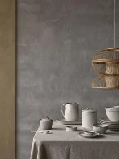 Clearance Broste Copenhagen Plat de service artisanal Nordic Sand, long. 30 cm Gris clair, chiné