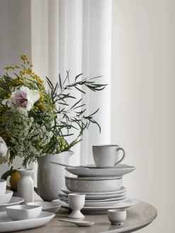 Clearance Broste Copenhagen Plat de service artisanal Nordic Sand, long. 30 cm Gris clair, chiné