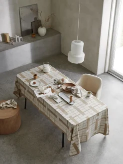 Online Broste Copenhagen Plat de service artisanal Nordic Sand, long. 35 cm Gris clair, chiné