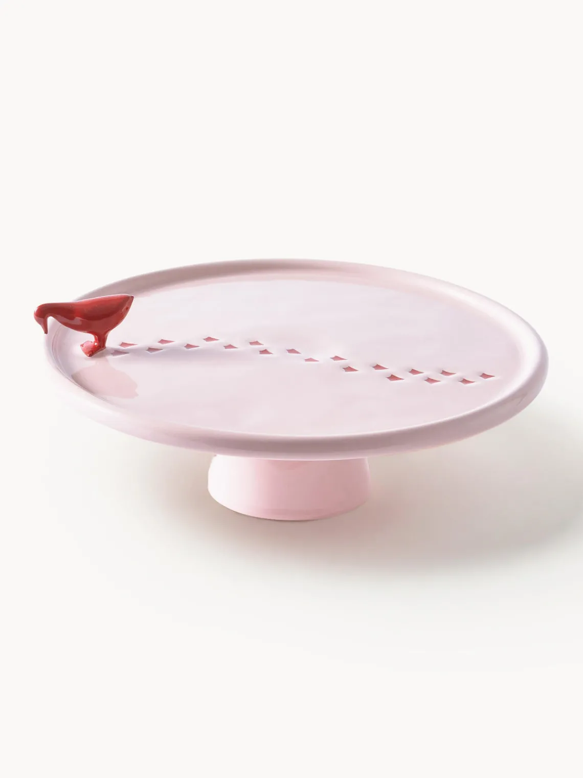 Best Pols Potten Plat de service artisanal en céramique Walking Duck Rose pâle, rouge