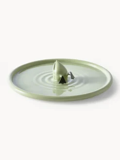 Best Pols Potten Plat de service artisanal en céramique Diving Duck Vert olive