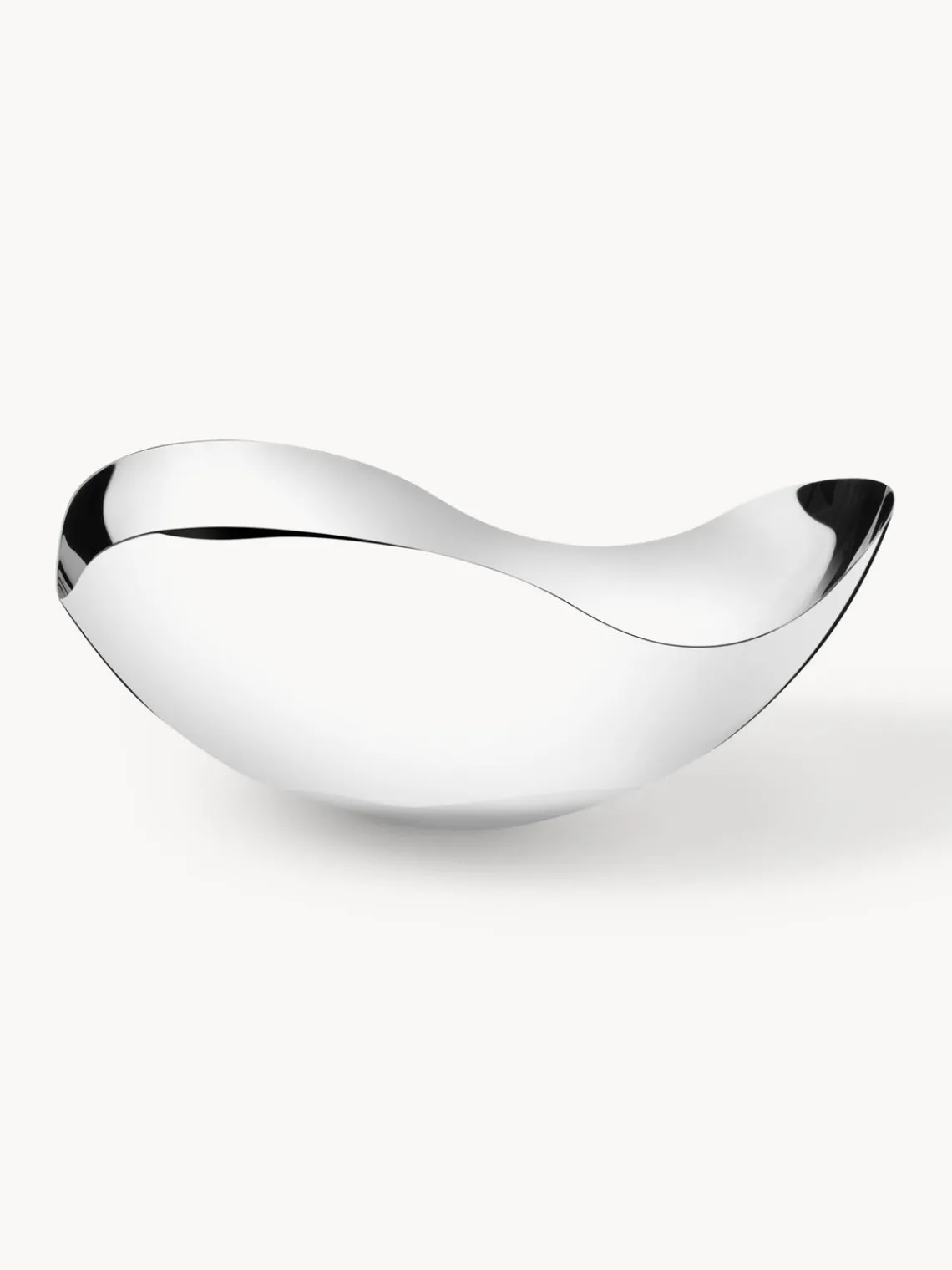 New GEORG JENSEN Plat de service en acier inoxydable de forme organique Bloom