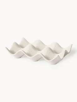 Hot Broste Copenhagen Plateau à œufs artisanal Nordic Vanilla Blanc cassé, chiné