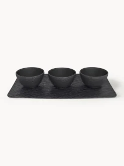 Fashion Villeroy & Boch Plateau apéritif en porcelaine Manufacture Rock, 4 élém.