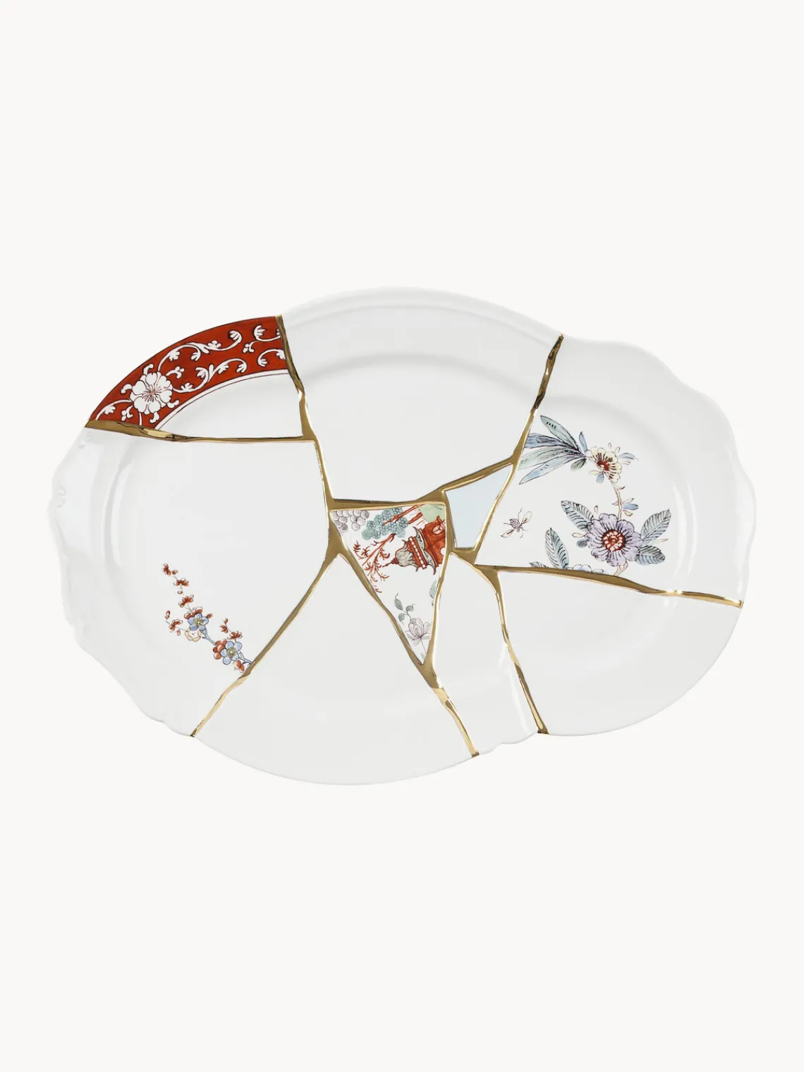 Outlet SELETTI Plateau en porcelaine Kintsugi