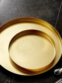 Sale ladelle Plateaux de service ronds Aurora, 2 élém. Doré
