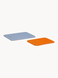 Online Hübsch Plats de service artisanaux en farine de roche Amare, 2 élém. Bleu ciel, orange