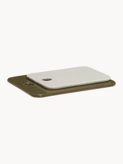 Discount Hübsch Plats de service artisanaux en farine de roche Amare, 2 élém. Vert olive, gris clair