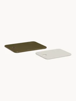 Discount Hübsch Plats de service artisanaux en farine de roche Amare, 2 élém. Vert olive, gris clair