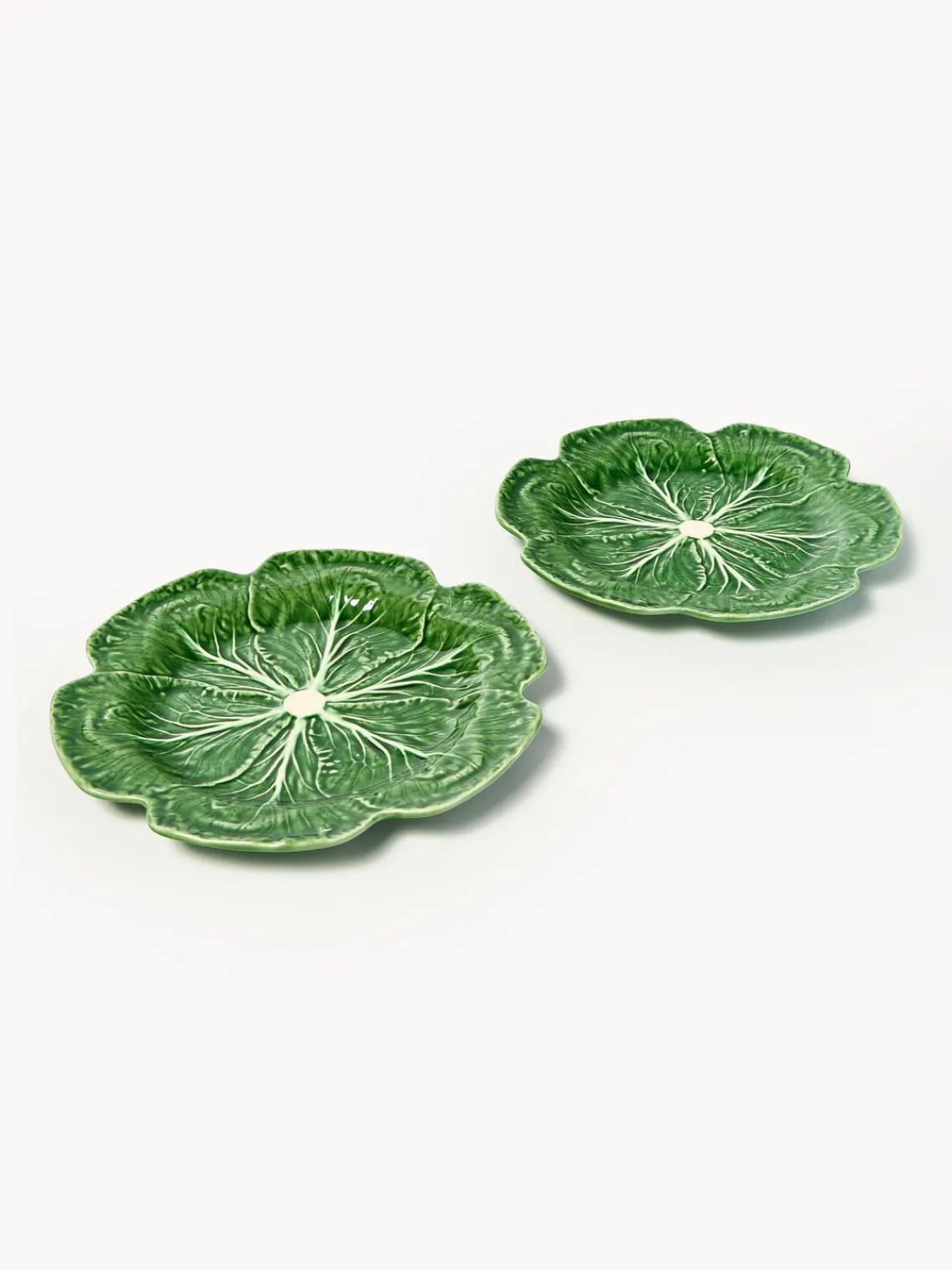 New BORDALLO PINHEIRO Plats de service peints à la main Cabbage, 2 pièces
