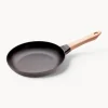 Hot Staub Poêle à frire en fonte avec poignée en bois Wood