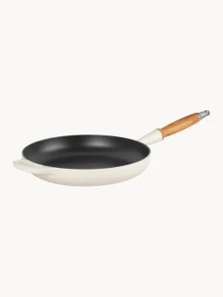 Best LE CREUSET Poêle en fonte émaillée avec manche en bois Signature Collection Tons blanc cassé