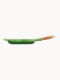 Sale LE CREUSET Poêle en fonte émaillée avec manche en bois Signature Collection Tons verts