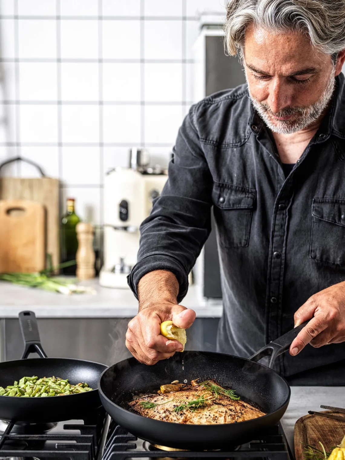 Discount KitchenAid Poêles à frire avec revêtement antiadhésif , 3 élém. Noir