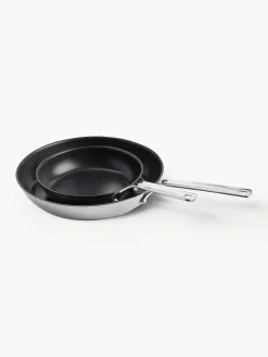 Outlet KitchenAid Poêles à frire avec revêtement antiadhésif , lot de 2 Argenté, noir
