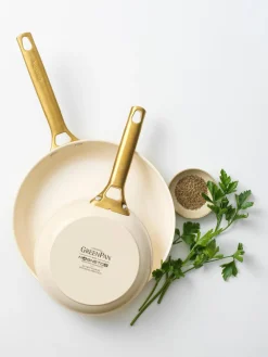 Best GreenPan Poêles à frire avec revêtement antiadhésif Padova, 2 élém. Blanc crème